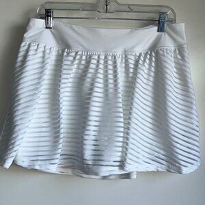 LUCY White Athletic Golf Tennis Skort w/ Attached Shorts Size Large